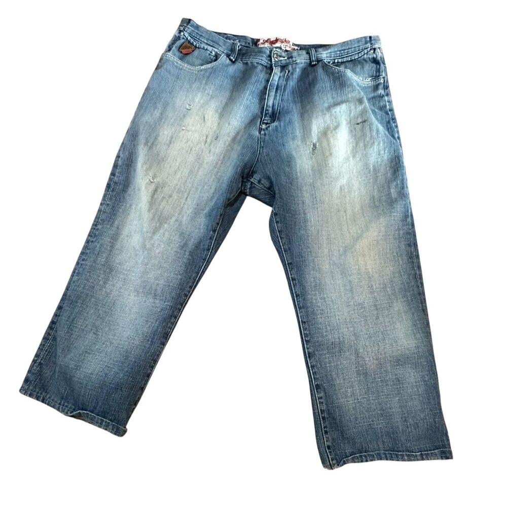 Akademiks Vintage Y2K Men’s Jeans 42X26 Distressed Baggy Fit Grunge Hip Hop